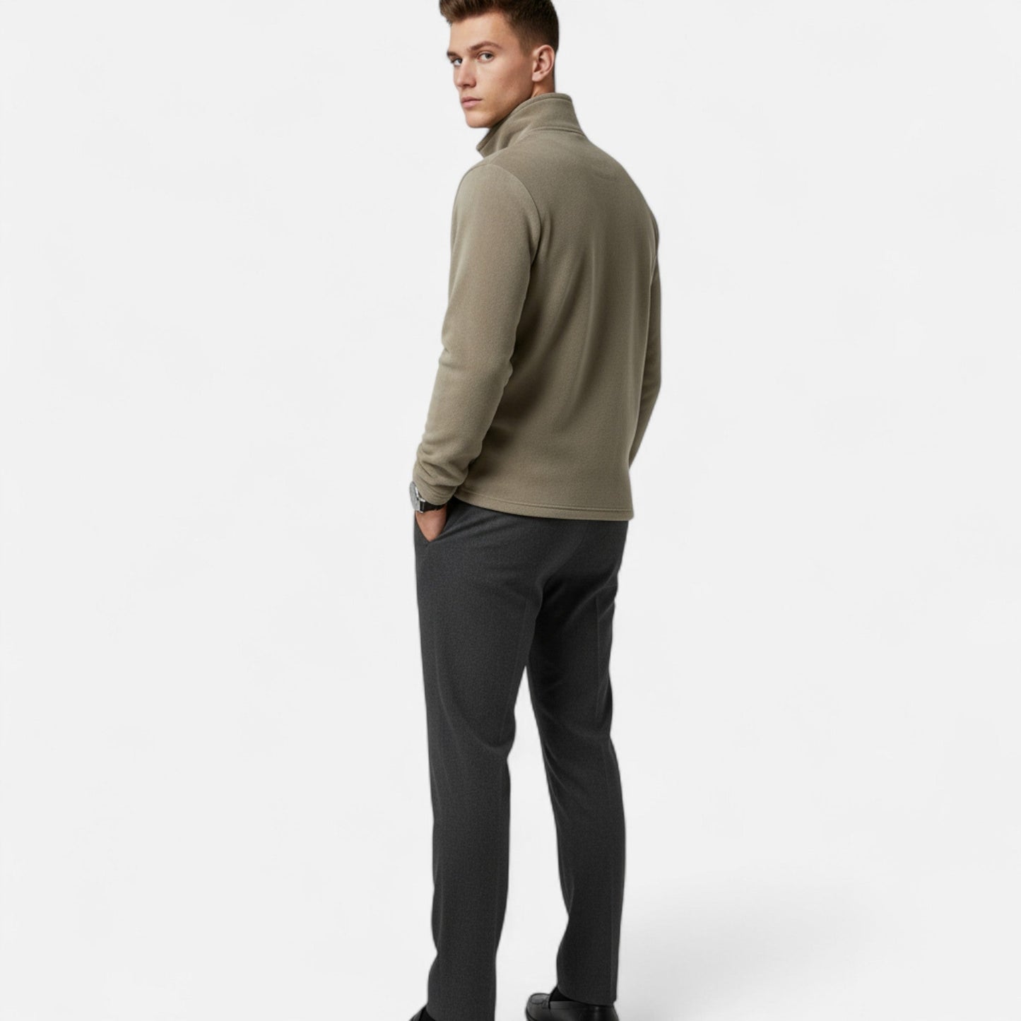 Men’s Half-Zip Long-Sleeve Sweater Position 10
