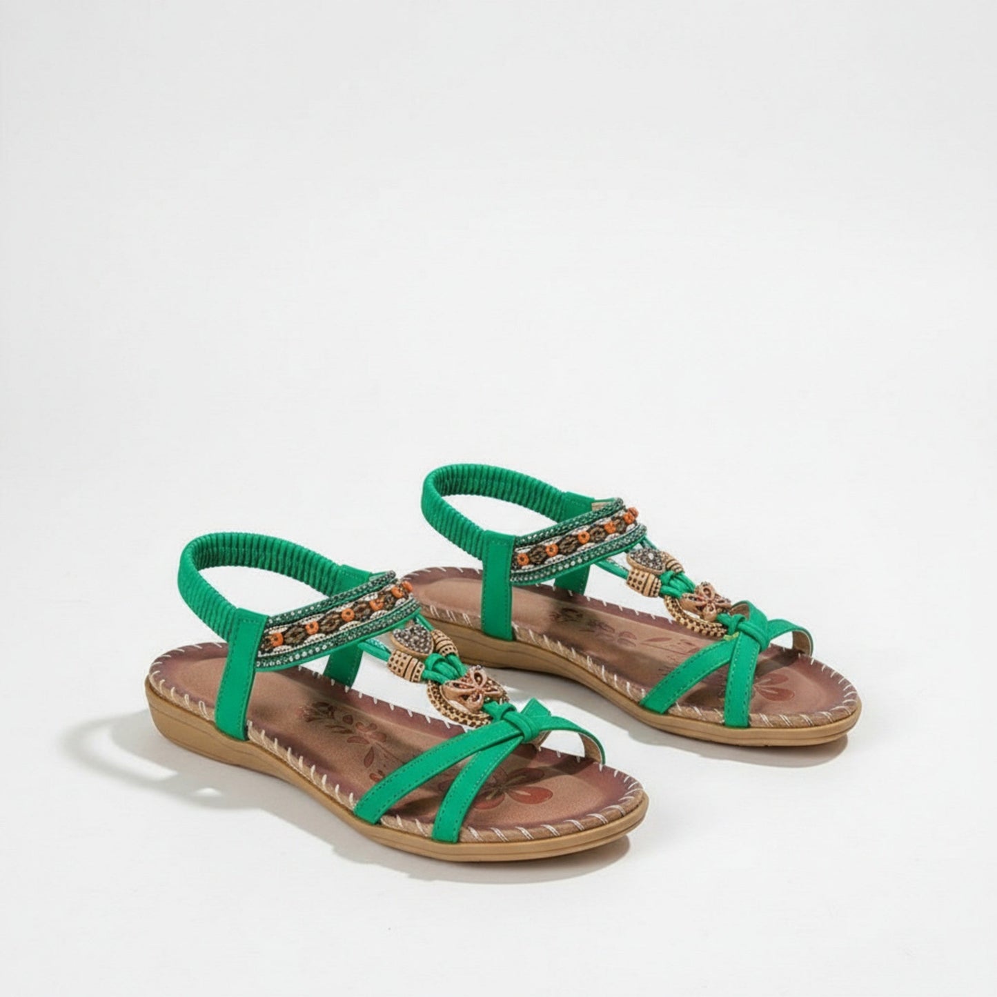 Women’s Open Toe Sandals – Decorative Strap Flat Design Position 13