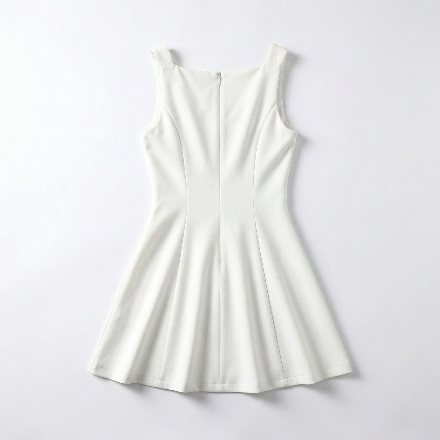 Women’s Sleeveless A-Line Mini Dress – Fitted Waist Flared Skirt Position 4