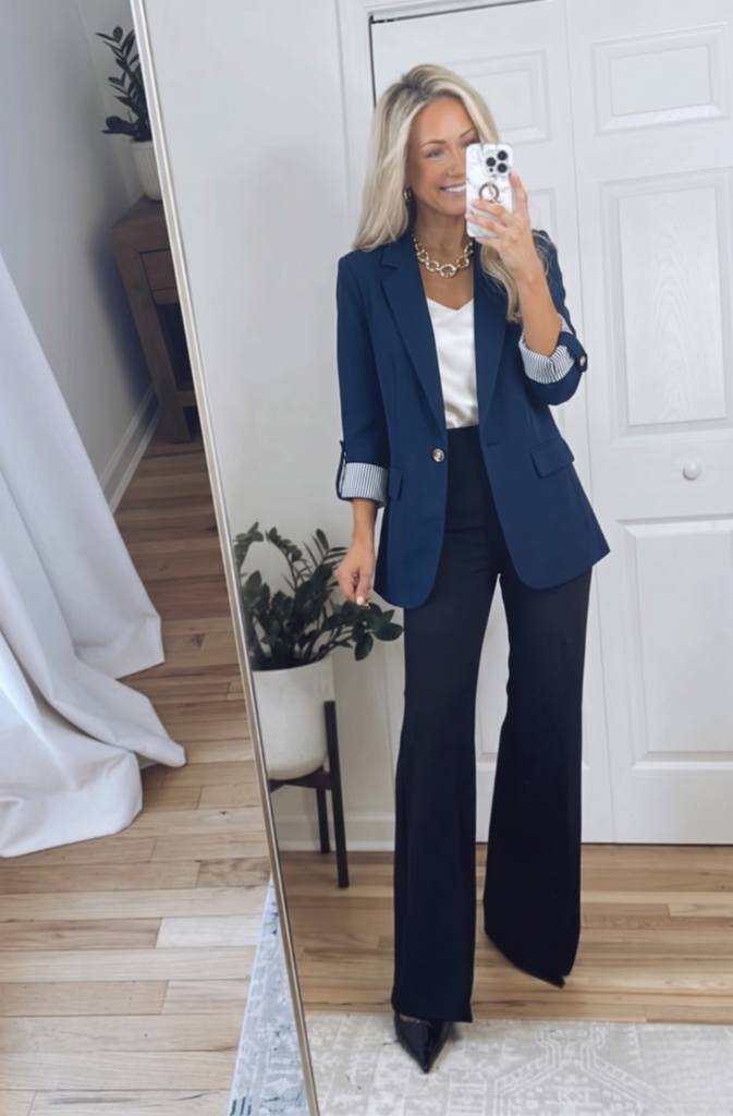 Livia™ | Women's Single-Button Blazer with Cropped Sleeves