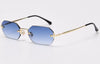 Luxury Rimless Hexagon Sunglasses for Men – UV400 Designer Gradient Lens Fashion Eyewear