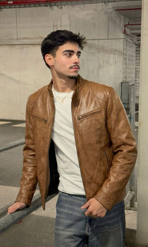 Astro™ | Men's Slim Fit Faux Leather Jacket with Pockets