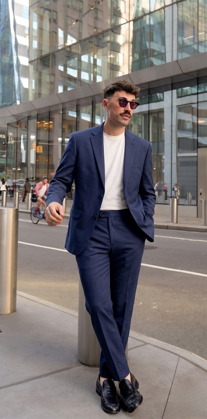 Elian™ | Slim Fit Navy Men's Suit Set with Tailored Jacket