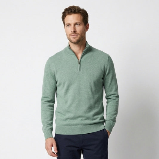 Men’s Zip Neck Sweater – Long Sleeve Slim Fit Pullover Position 1
